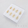 8PCS OF ASSORTED CZ DANGLE 316L SURGICAL STEEL L-SHAPE NOSE STUD BOX